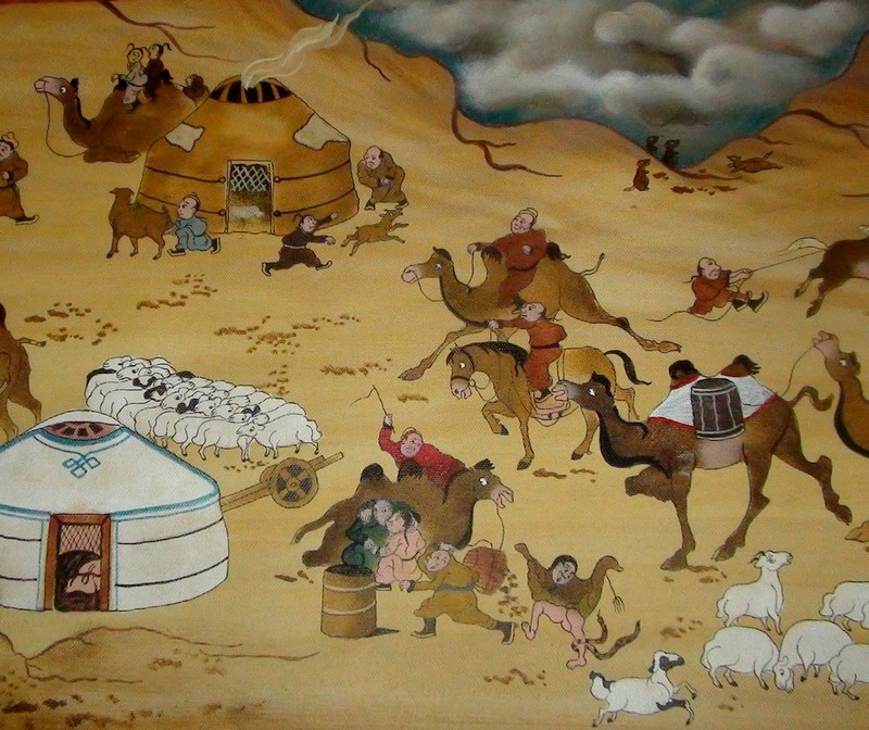 Tableau "Nomades Mongolie"